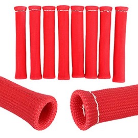 8 piezas 1600 grados protector de bujía aislante de cubierta de protección térmica de arranque de alambre rojo para camión de coche Protector de bujía Bujía de protección contra el calor Bujía de encendido Bota de alambre Funda de bujía Cubierta de b
