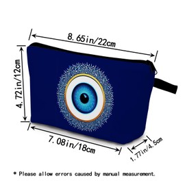 YULUENZE Blue Eye Pattern Gift Evil Eye Makeup Bag Cute Small Organizer Bag with Zipper Evil Eye Print Cosmetic Bag Birthday Gifts for Women Friends Sisters