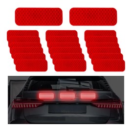 KVAEY 20 PCS Warning Reflective Stickers, Strong Reflective Waterproof Stickers for Safe Driving, High Visibility Bulk Reflective Stickers for Cars Pickup Trucks Motorcycles Bicycles (Red)