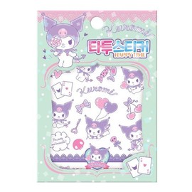 Hottracks Sanrio Characters Kuromi Tattoo Sticker Happy Time / 산리오캐릭터즈 쿠로미 타투스티커 해피타임