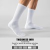 MUQU Mens White Crew Socks - Cushioned Sports Athletic Socks