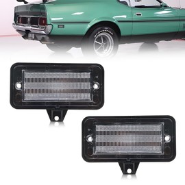 VYNTRAL Rear Side Marker Light Housing Compatible with Fo-rd Mus-tang 1971-1973, [DOT] [IP67 Waterproof] Turn Signal Marker Light Cover [No Bulbs], 2 PCS, Clear Lens