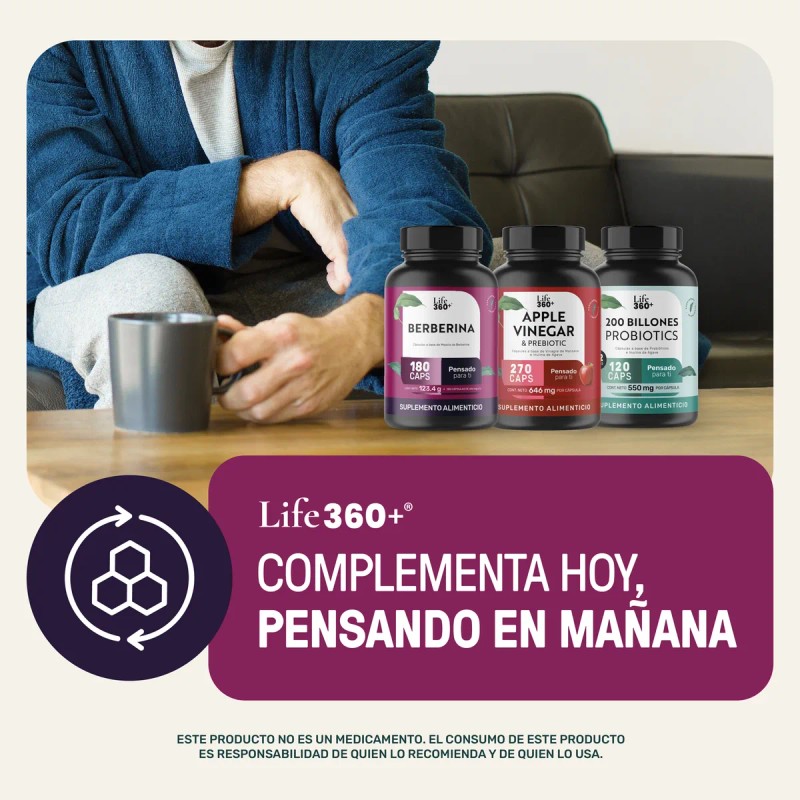 Berberina Life 360 1000 Mg 180 Cp Extracto Berberina Hcl