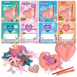 Shemira 24 Packs of Valentine's Day Cards for Kids with Plaster Digging Kits, School Classroom Valentine's Gifts Exchange, Valentine's Party Favors for Kids, Valentine's Greeting Cards Bulk for Kids
