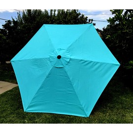BELLRINO DECOR 7.5 ft 6 Ribs Replacement" STRONG & THICK" Patio Umbrella Canopy Cover (Canopy Only) - PEACOCK BLUE