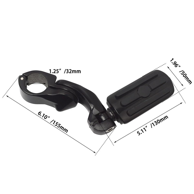 FOVPLUE 1.25" Highway Footpegs,Short Angled Adjustable Highway Pegs w/Mounts for