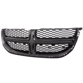 Front Grill Bumper Upper Grille Compatible with 2011-2020 Dodge Grand Caravan CH1200342 ABS Grill, Gloss Black