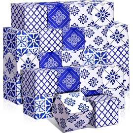 Fuyoooo 50 Pcs Mini Blue White Floral Favor Boxes Small 3x3x3'' Chinoiserie Paper Gift Boxes Treats Candy Packaging Cubes for Wedding Birthday Baby Shower Party Supplies (Simple)