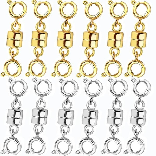12 Pack Magnetic Necklace Clasps and Closures Necklace Jewelry Extender