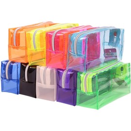 Clear Makeup Bags Cosmetic Bag Transparent Make up Bag Beauty Bag Waterproof Travel Toiletry Bag Pouch Beach Bag Organizer Purple