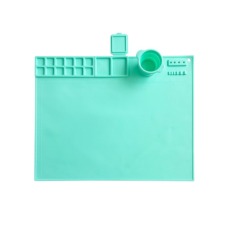 Silicone Painting Mat Washable Art Mat with Foldable Water Cup