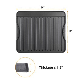 16 inch Reversible Double-sided Cooking Griddle,BBQ Durable cast iron Grill Accessories for All Camp Chef 14" and 16" Stoves, 1 Pack
