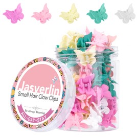 JASVERLIN JASVERLIN Butterfly Hair Clips Colorful, Girls Cute Mini Small Hair Claw Clips, Y2K 90s Kids Hair Accessories Women Butterflies Clip Rave Festival 50 pcs 5 Colors (Baby Color)