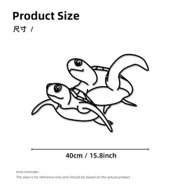 SIUUNEI Sea Turtle Wall Art,Animal Wall Decor,Metal Wall Decor,Metal Wall Art,Modern Minimalist Classroom Dorm Office Wall Art,Suitable for Kitchen Bedroom Living Room Decor 16 inch