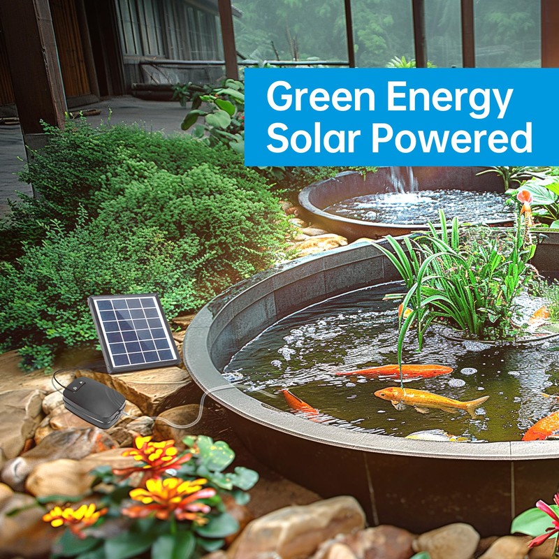 Biling Solar Pond Aerator with Battery Backup, 3 Modes Solar