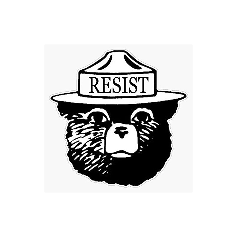 Smokey Resist National Park Tee Sticker Bumper Sticker Vinyl Decal