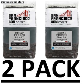 San Francisco Bay 2 PACK- San Francisco Bay DECAF French Roast Whole Bean Coffee 2 lb (Total 4 lb)