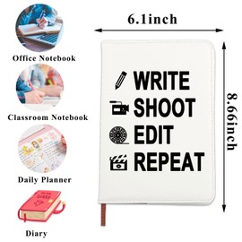 PLITI Filmmaker Gift Director Gift Movie Camera Gift Write Shoot Edit Repeat Filmmaking Journal Notebook (Write Shoot Edit JNCA)