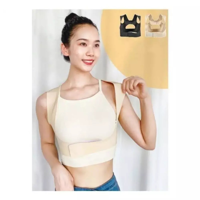 라운드숄더 허리 굽은등 보조기 지지대 어깨 [블랙 L] Round Shoulder