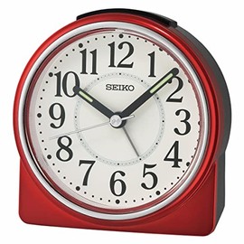 Seiko Marui Bedside Alarm Clock, Metallic Dark Red