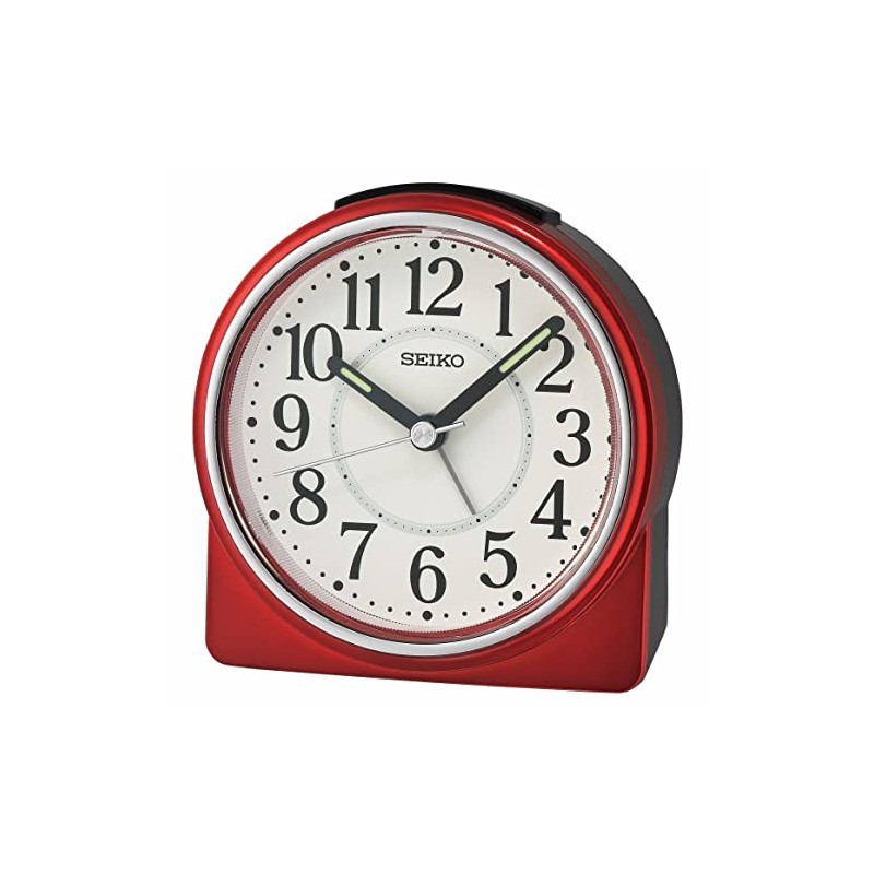 Seiko Marui Bedside Alarm Clock, Metallic Dark Red