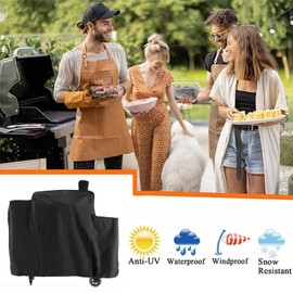 Rsipelsk Grill Cover for Pit Boss Platinum Laredo 1000 Wood Pellet Smoker Grill, 600D Heavy Duty Waterproof Pitboss PB1000PL Grill Cover Replacement, Zipper Design, Black