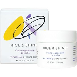 RICE & SHINE | Crema Regenerante de Noche Aceite de germen de arroz | 60% más de Vitamina E que el Aceite de Argán - Arrugas, Cicatrices y Manchas | 100% Natural