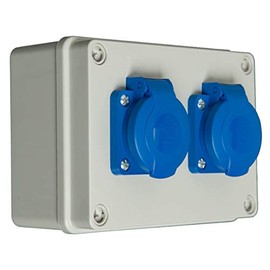 Model Power Distributor – Small Distribution Board/Wall 2-Way Splitter 2x Schuko 230 V Wired