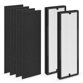 HSIAMEN NEA-F1 H13 True HEPA Replacement Filter Compatbile with Eureka NEA120 and Toshiba Air Purifier CAF-W36USW, 2 H13 True HEPA Filters (NEA-F1) & 4 Carbon Filters (NEA-C1)