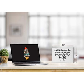 HB Art Design I Will Lie Down Sleep in Peace for You Alone Lord Make Me Dwell in Safety Psalms 4:8 Bible Verse Scripture Quote Inspirational Christian Wall Art Canvas Print Decor Ready to Hang 11x17