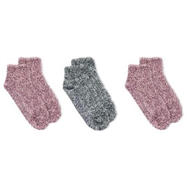Dr. Scholl's Womens Low Cut Soothing Spa - Lavender & Vitamin E Infused 2 3 Pair Packs Bottom Grippers Socks, Black/Gray, Burgundy/Peach, 4-10 US