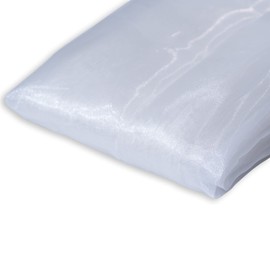 Fynite Sheer Organza Fabric | 10 Yards Long | 44" Wide | Bridal Solid Sheer Organza Bolt for Wedding Dress Fashion Craft Decorations Silky Shiny Sheer Organza - White