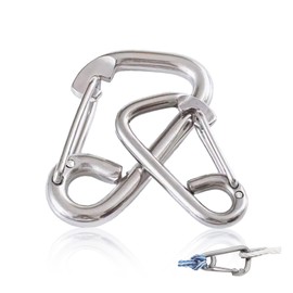 YAFIYGI 2 Packs Marine Carabiner Snap Hooks Stainless Steel Dock Line Clips Marine Grade Heavy Duty Carabiner Hooks for Boat Docking Anchoring Swivel Rope Clips for Jet Ski Kayak Boat Dock Lines