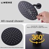 LIWEIKE 2 Handle Shower Faucet Set, Matte Black Two Handles