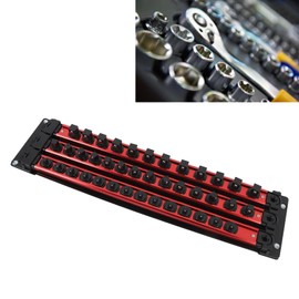 Socket Organizer, 40 Slot Portable Aluminum Holder Tray, Sturdy and Lightweight, Space Saving, Ideal for Home and Professional Use, Designed for 1/2 Inch, 3/8 Inch, 1/4 Inch