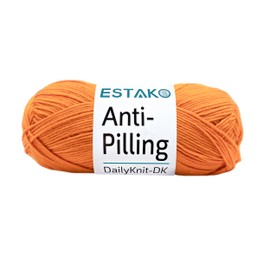 Estako DailyKnit-DK - 100% Anti-Pilling Acrylic Yarn - Soft DK Light Weight #3 - (3.52 oz / 273 Yds) - for Knitting & Crocheting (80200 - Orange)