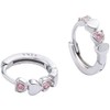 Double Love Heart Cubic Zirconia Sleeper Small Hoop Earrings for