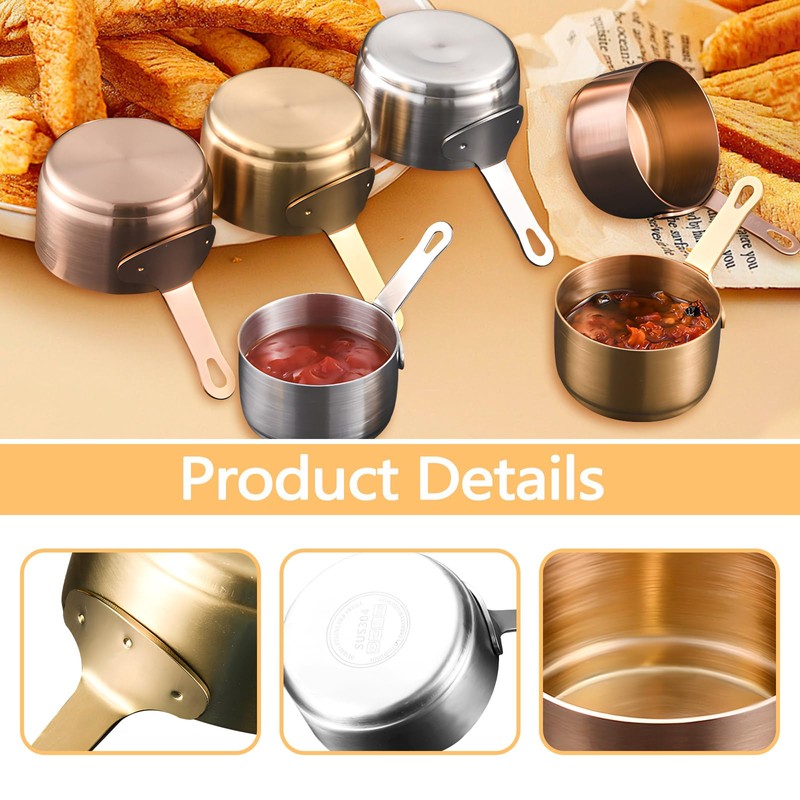 BangBoom 6 PCS 304 Stainless Steel Dipping Sauce Cups with