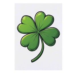 'Four Leaf Clover' Temporary Tattoo - Water Resistant, Skin-Safe, Non-Toxic Transfer (TO00080479)
