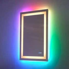 ABM03R 24" W x 36" H Rectangle Frameless LED Anti-Fog Bathroom Vanities Wall Mirrors