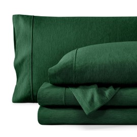 Bare Home Full Sheet Set - Luxury 1800 Ultra-Soft Microfiber Double Brushed - Deep Pockets - Easy Fit - 4 Piece Set - Bedding Sheets & Pillowcases (Full, Heathered Forest Green)