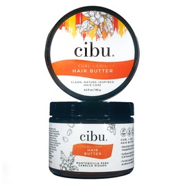 CIBU Curl + Coil Hair Butter | Nutrient-Rich Moisturizer for All Hair Types | Anti-Frizz Formula with Shea Butter for Growth | 6.5oz