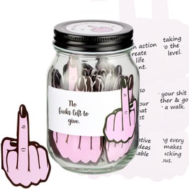 60 PCS Positive Emotional Support Gift Set Funny Affirmation Cards with Glass Jar for Funny Gifts Mental Health Gifts to Cheer Up Friends Positive Affirmations Cards for Women