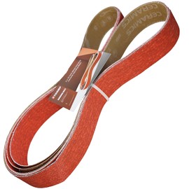 3 Pack 2 x 72 Inch 60 Grit Ceramic Sanding Belts for Metal Grinding - Heavy-Duty Sharpening Belts for Knife Making, Metalworking & Precision Finishing