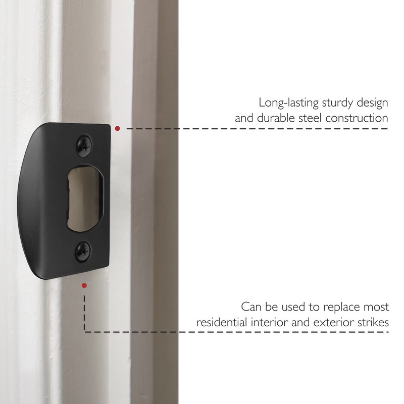 Design House 779348 Full Lip Square Corner Strike Plate, Matte