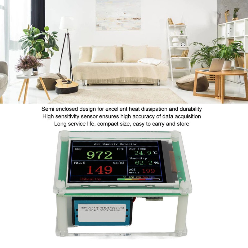 Air Quality Monitor Home Carbon Dioxide Detector High Accuracy Sensor