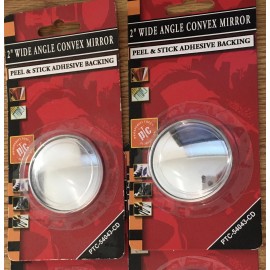 Peel & Stick 2 PCS Rear Side View Blind Spot 2" Mirror Universal Car Auto Wide Angle Convex