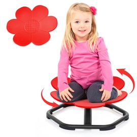 JooKiddie Sensory Spinning Chair, Spin Chair for Kids Autism, Non-Slip Base, Sit and Spin Sensory Toy, Training Body Coordination (Red)