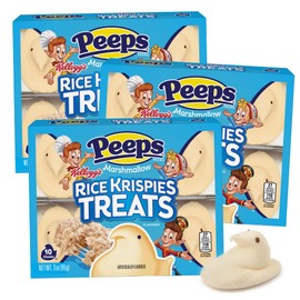 Rice Krispie Treat Peep Chicks, Sugar Coated Fluffy Marshmallows, Easter Basket Stuffers and Party Favors, 10 Count (Pack of 3)