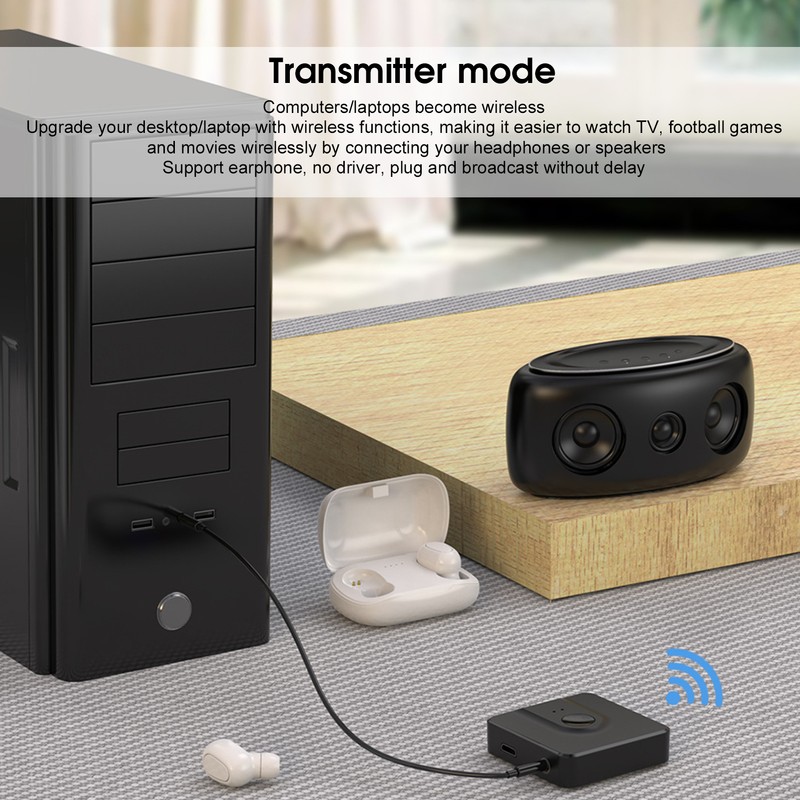 Bluetooth 5.0 Receiver Transmitter 2 In 1 Wireless Audio Adapter
